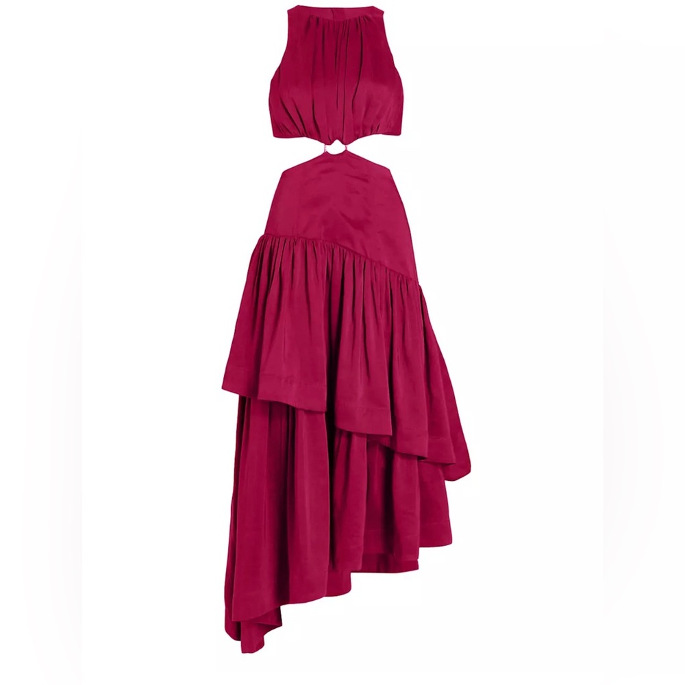 Aje Red Midi Dress